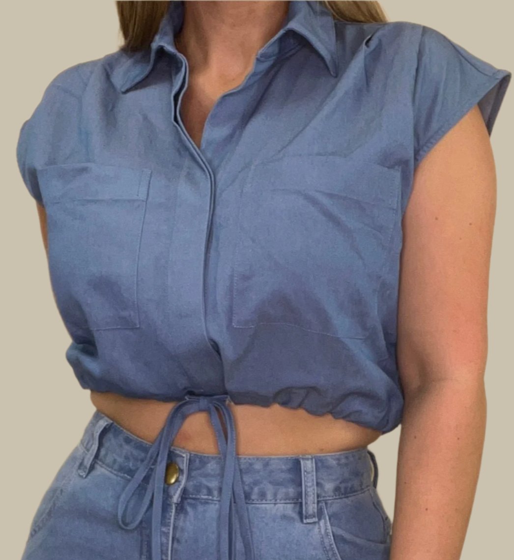 Aqua Denim Top