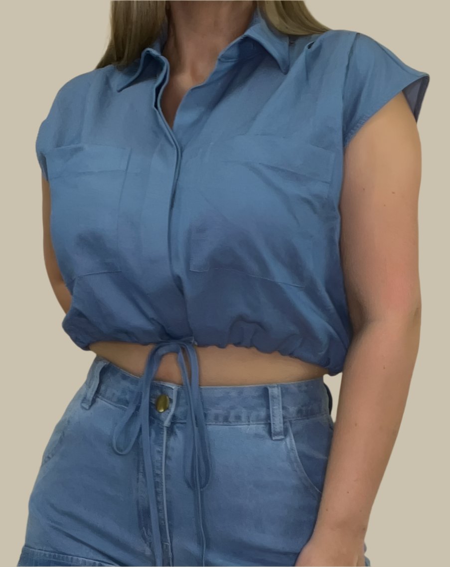 Aqua Denim Top